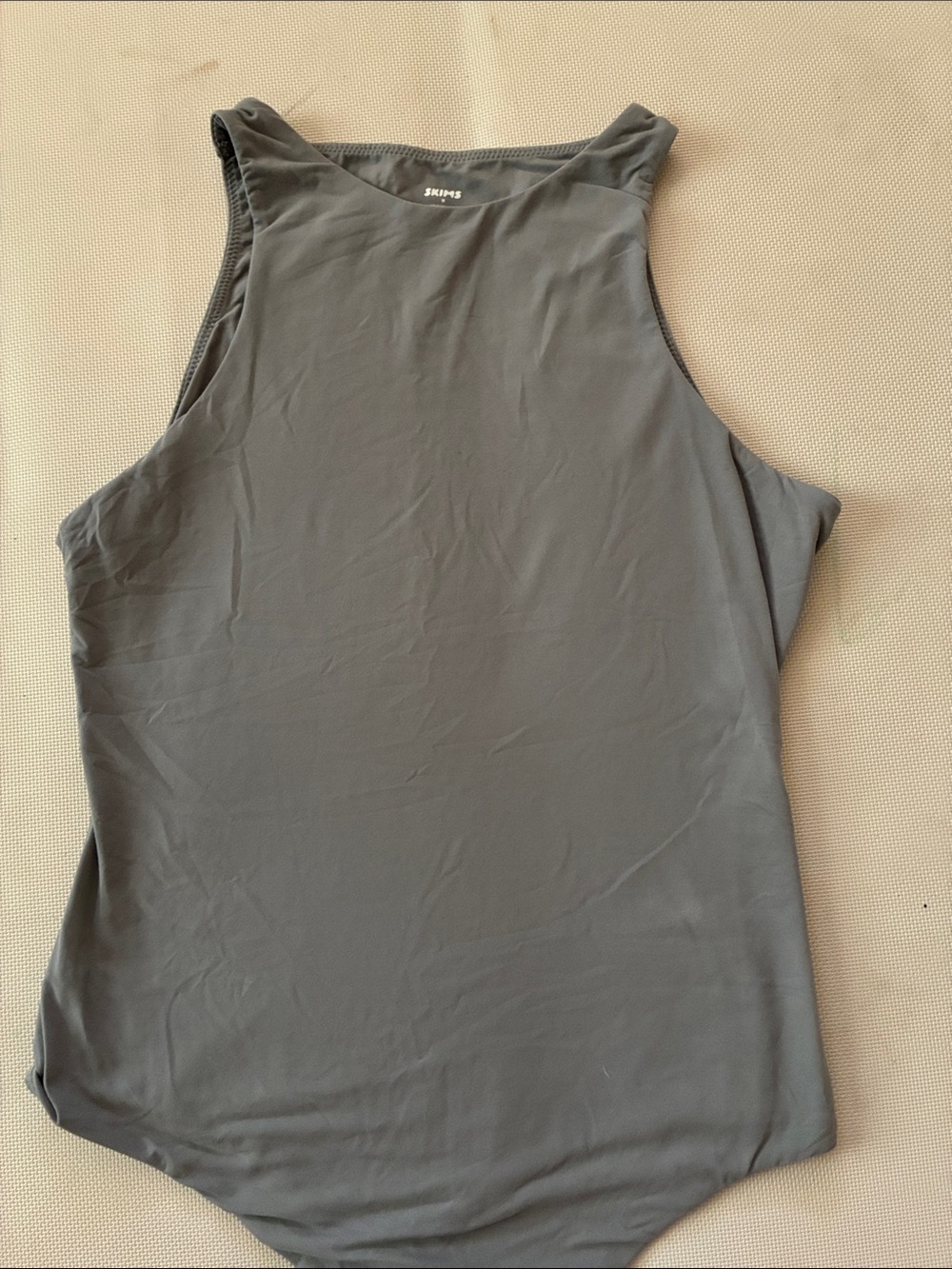 SKIMS Women’s Sleeveless High-Neck Bodysuit — Charcoal Gray